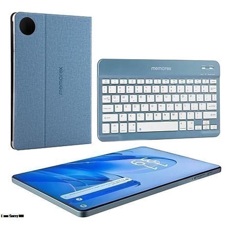Memorex 10.1" Android 14 Tablet with Keyboard & Case, 128GB Storage, 4GB RAM, FHD IPS Display, MTAB10(L), Blue