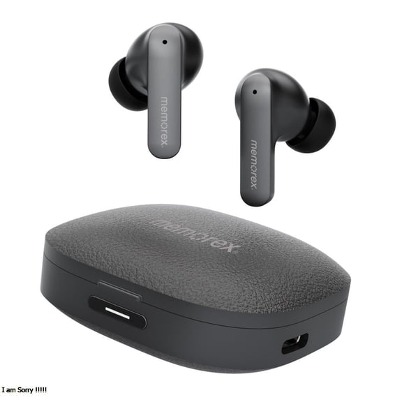 Memorex True Wireless Translation Earbuds with AI Real-Time Language Translation, Active Noise Cancellation, Bluetooth, 144 Languages, 6-Hour Playtime, Black (MX-TW100(K))