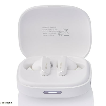 Memorex True Wireless Translation Earbuds with AI Real-Time Language Translator, Active Noise Cancellation, Bluetooth, 144 Languages, 6-Hour Playtime, White (MX-TW100(W))