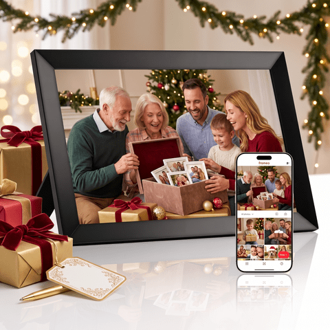 Memoria 10.1 Inch Digital Picture Frame, 16GB HD IPS Touch Screen, Frameo App, Holiday Gift