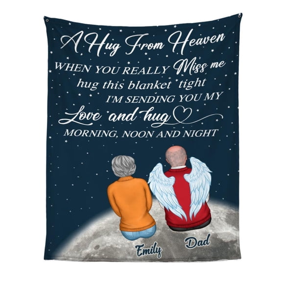 Memorial A Hug From Heaven Remembrance Fleece Blanket, 30x40in Fleece Blanket
