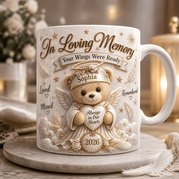 Memorial Angel Coffee Cup Personalized In Loving Memory Gift for Loss Remembrance
