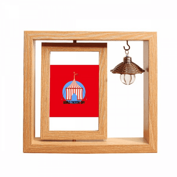 Memorial Anniversary Theatre Cultural Heritage Wooden Rotating Picture Photo Frame 4x6