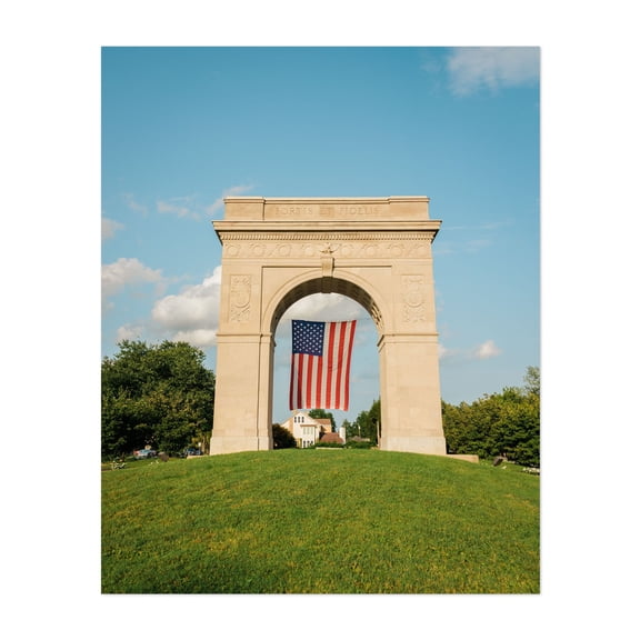 Memorial Arch, Huntington - Huntington West Virginia Photography Architecture Patriotic Scenic Travel Poster Unframed Wall Art Print 6 x 8 inches