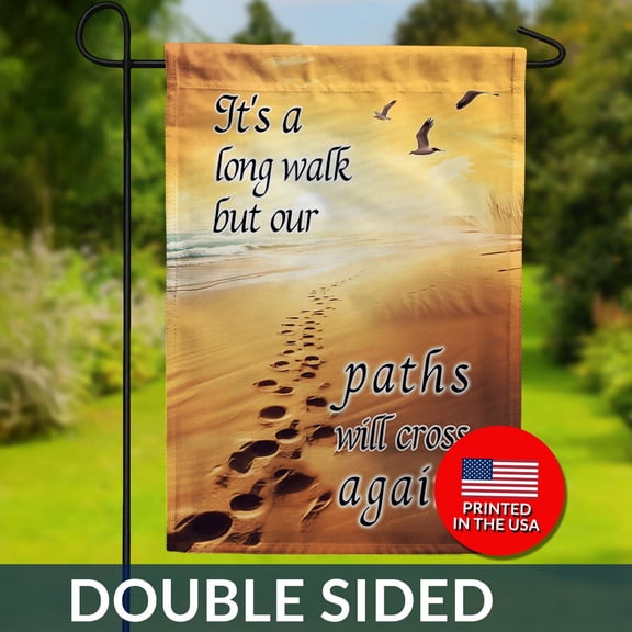 Memorial Beach Footprints Flag Double Sided Reunion Flag