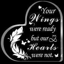 Memorial Bereavement Gifts Condolence Remembrance Crystal Keepsake for Loss of Loved One Your Wings are Ready Sign Grief Sympathy Table Decorations