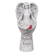 Memorial Bird Feeder, Resin Cardinal Angel, 16.5H