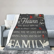 Memorial Blanket Gift, Sending Hugs from Heaven, Blanket Memorial Gift for Family Members, Grandparents, Mom, Dad, Brothers, Sisters 50x40