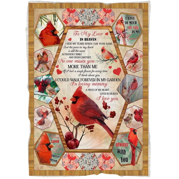 Memorial Blanket - To My Love in Heaven No One Miss You More Than Me Fleece Blanket Home Decor Bedding Couch Sofa Soft And Comfy Cozy, Memorial Gift, 50x60in Fleece Blanket