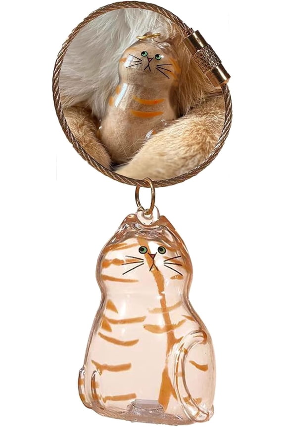 Memorial Bottle for Pet Hair, Dog Cat Memory Jar Memorial Urn, Hair Locket Keepsake Fur Necklace Keychain, Cat Hair Storage Bottle, Cute Pet Memorial Gifts, Keychain for Collecting Cat Hair