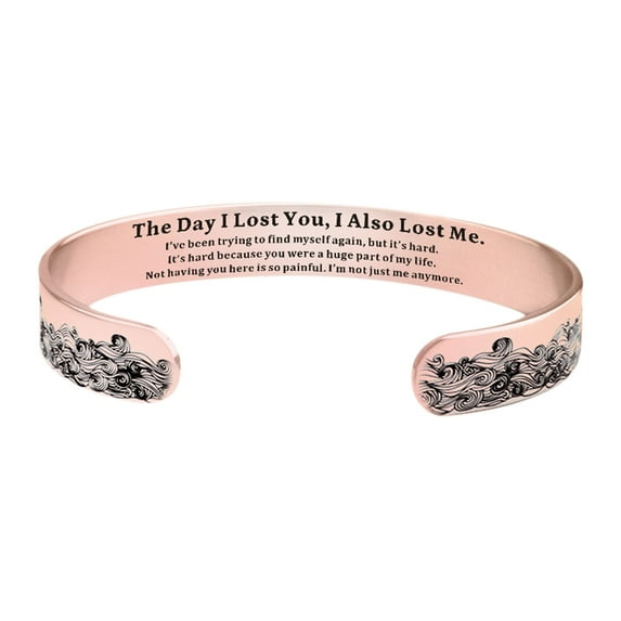 Memorial Bracelet To My Wife In Stainless Steel Wave Engraving Memorial Bracelet