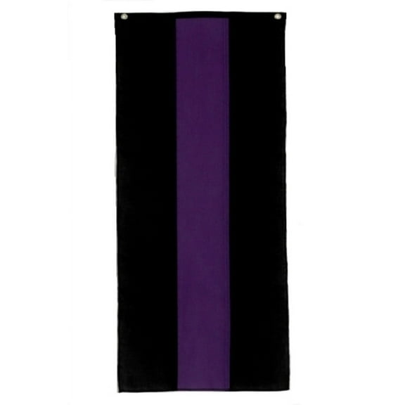 Memorial Cotton Pull Down Banner By Old Glory Bunting. 3 Stripe Black and Purple Funeral Banner - 18" x 8'. Free Shipping Available!