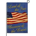 thumbnail image 1 of Memorial Day 4th of July Patriotic Home Decorative Outdoor Garden Flag, Land of The Free Because of The Brave America House Yard Decorations,Veterans Day American USA Outdoor Flag 12 x 18, 1 of 6