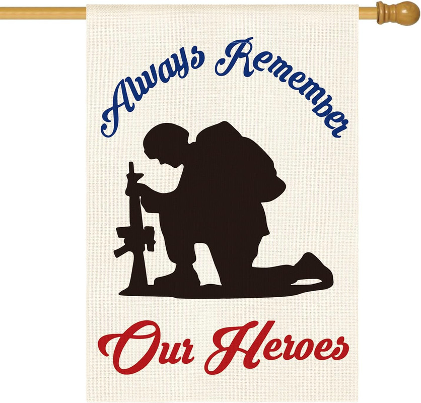 Gedenktags-Flagge 'Always Remember Our Heroes' (90 X 152 Cm) – Doppelseitig, Polyester, Für Draußen