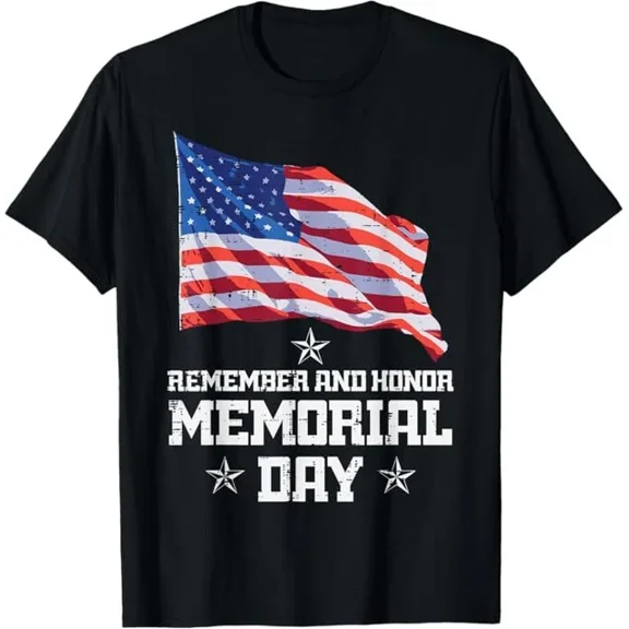 Memorial Day America Flag Remember Honor Men Women Teen T-Shirt S-5XL Birthday Gifts; For Men & Women