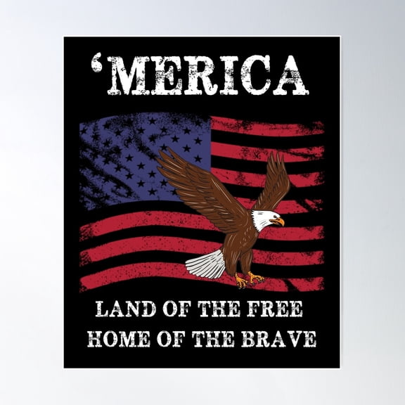 Memorial Day American Eagle Flag Independence Day Decor Unframed Paper Poster 8x10in