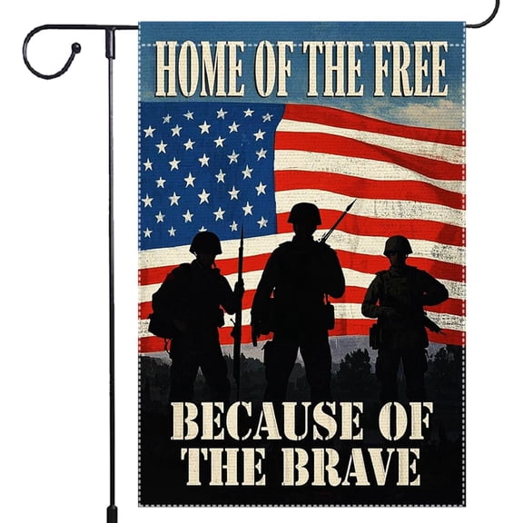 Memorial Day American Patriotic 4Th July Garden Flag 12 x 18 Inch Double Sided Burlap Outdoor Decor