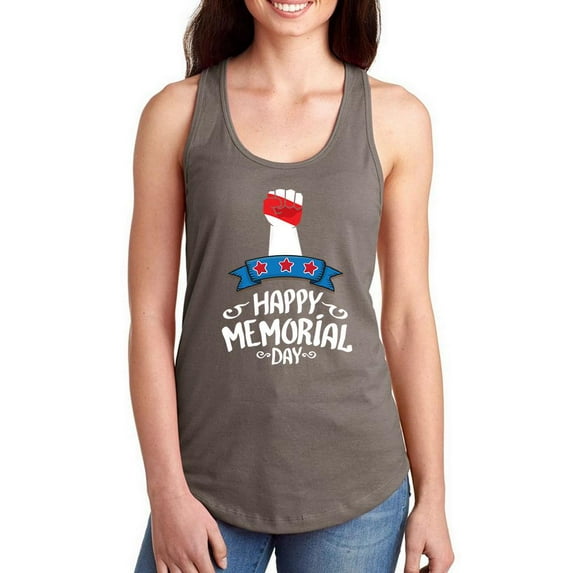 Memorial Day Clenched Fist 2 Racerback Tank Women -Image by Shutterstock, Female Medium