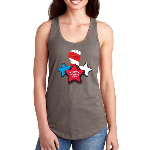 Memorial Day Clenched Fist 3 Racerback Tank Women -Image by Shutterstock, Female XX-Large