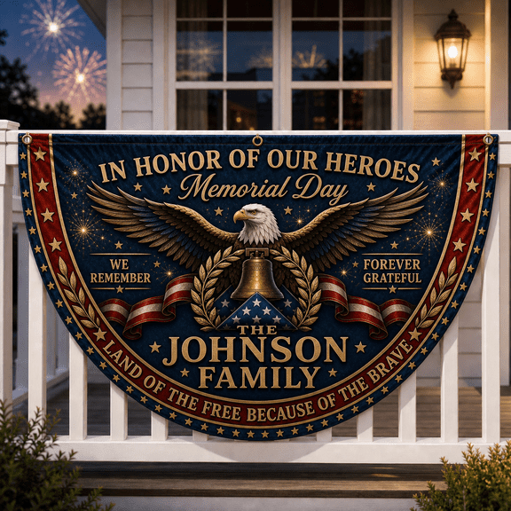 Memorial Day Custom Flag 250 Personalized Patriotic Family Porch Banner