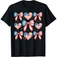 thumbnail image 1 of Memorial Day Cute Usa Flag Bow Coquette Women T-Shirt Unisex S-5XL Hot Trending Shirt, Vintage Birthday Gift, 1 of 2