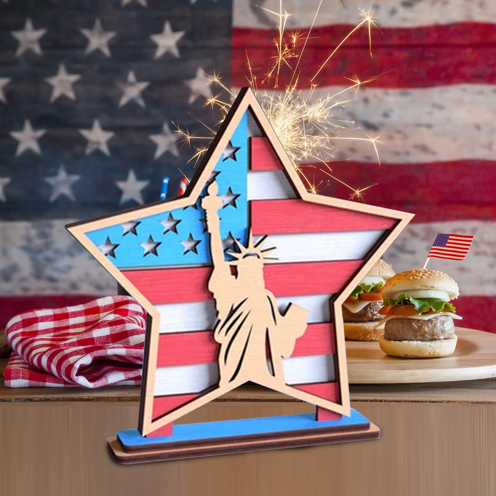 Memorial Day Decorations, 4Th Of July Decorations, Patriotic Table