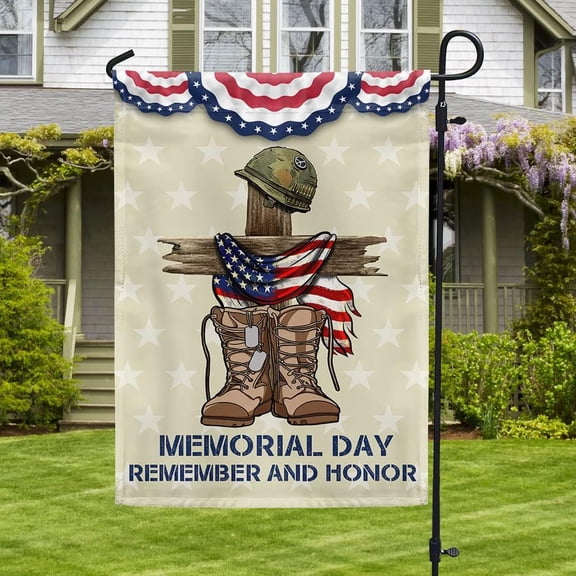 Memorial Day Decorations Garden Flag, Memorial Day Decor Outdoor & Indoor, 4th Of July Patriotic Decor, Veteran Thank You Banner, Patriotic Garden Flags 12x18 Double-sided Outdoor Decorations