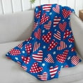 thumbnail image 1 of Memorial Day Decorations! Independence Day Blanket Party Blanket Flannel Bed Blanket USA Flag Day Themed Lightweight Sofa Throw Blanket, 1 of 6