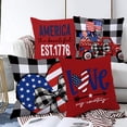 thumbnail image 1 of Memorial Day Decorations Pillow Cases, 4PC Pillow Set Independence Day Flag Four Piece Set Peach Skin Velvet Print Living Room Sofa Pillowcase Bedroom Cushion, 1 of 5