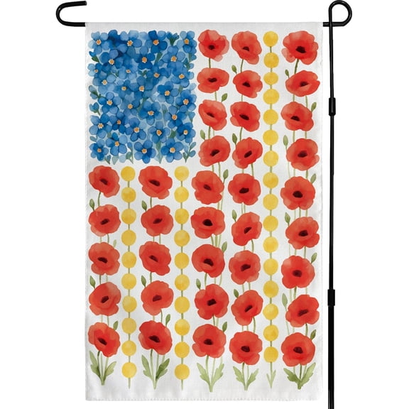 Memorial Day Decorations - Spring Garden Flag for Easter Summer | 12x18 Inch Double Sided Patriotic American Flag for Outdoor Outside Yard 250th America Anniversary USA Celebration 4th of July Decor