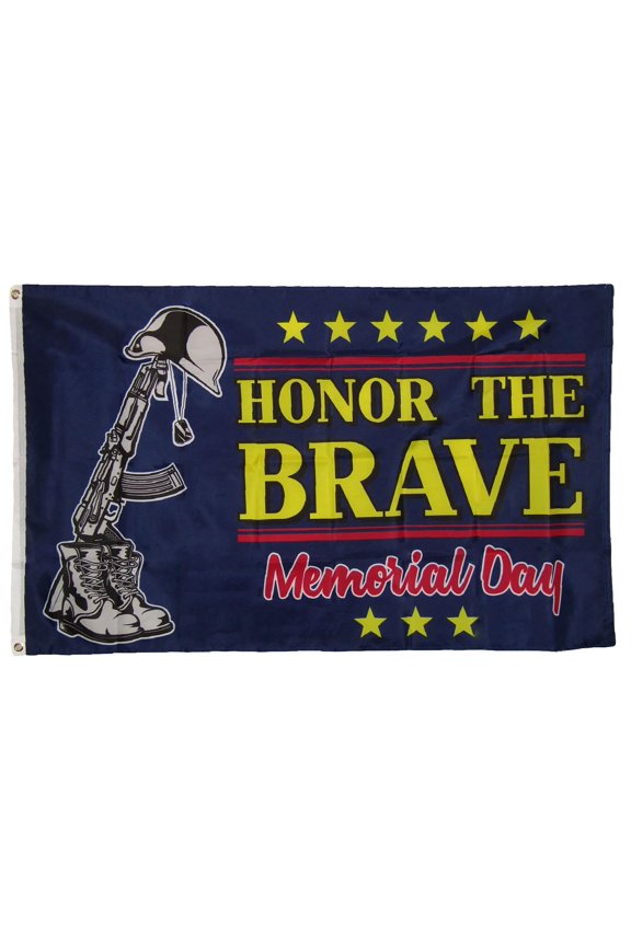 Memorial Day Flag 3x5 ft Honor the Brave Holiday Veterans Banner 100D