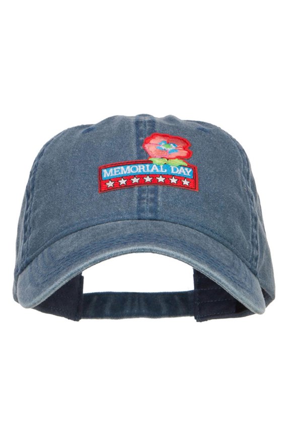 Memorial Day Flower Patched Washed Cap - Navy OSFM