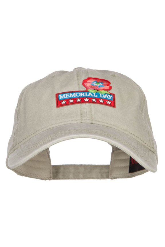 Memorial Day Flower Patched Washed Cap - Stone OSFM