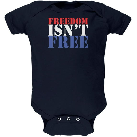 Memorial Day Freedom Isn't Free Navy Soft Baby One Piece - 12-18 months