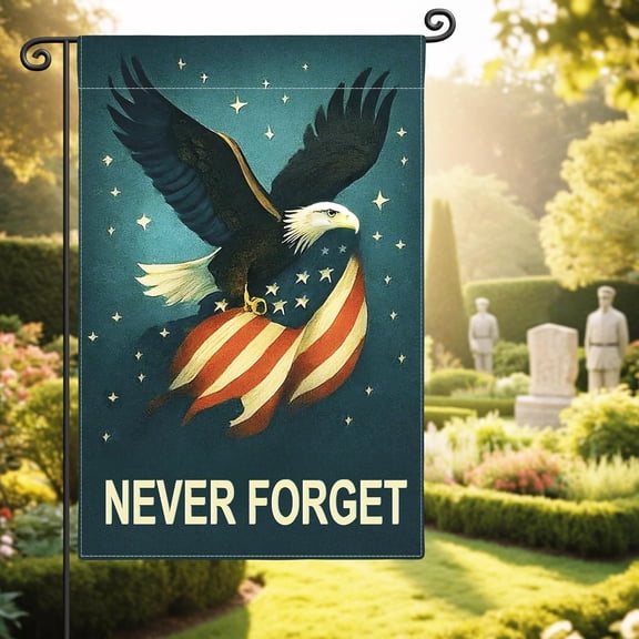 Memorial Day Garden Flag 12x18 Inch Double Sided Patriotic Eagle Veteran Yard Outdoor Decor