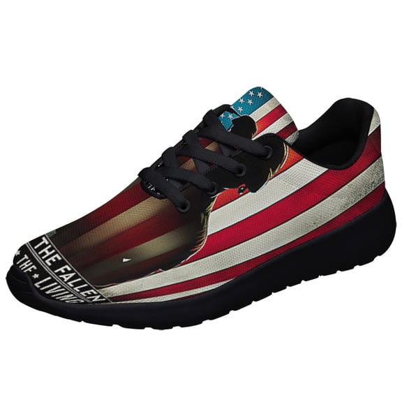 Memorial Day Honor The Fallen Thank The Living Veterans Shoes Sneakers Black Size 3.5