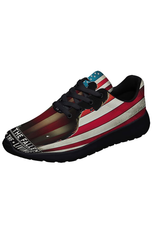 Memorial Day Honor The Fallen Thank The Living Veterans Shoes Sneakers Black Size 4