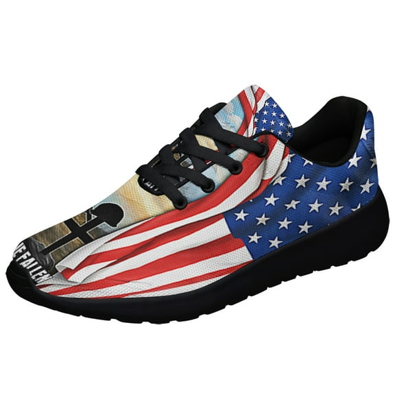 Memorial Day Honor The Fallen Veterans Shoes Sneakers Black Size 3.5