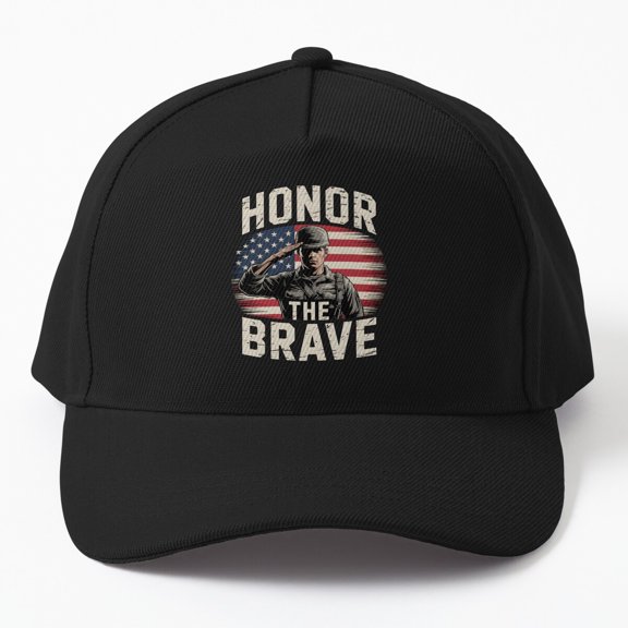 Memorial Day Honor the Brave Baseball Cap, Service Remembrance Statement Design, Classic Hat