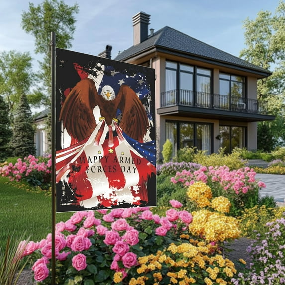 Memorial Day Honoring American Military Soldiers Patriotic Double Sided Garden Yard Flag 12 x 18in, America Flag Eagle USA Memorial Day 4Th July Independence Day Decorative Garden Flag