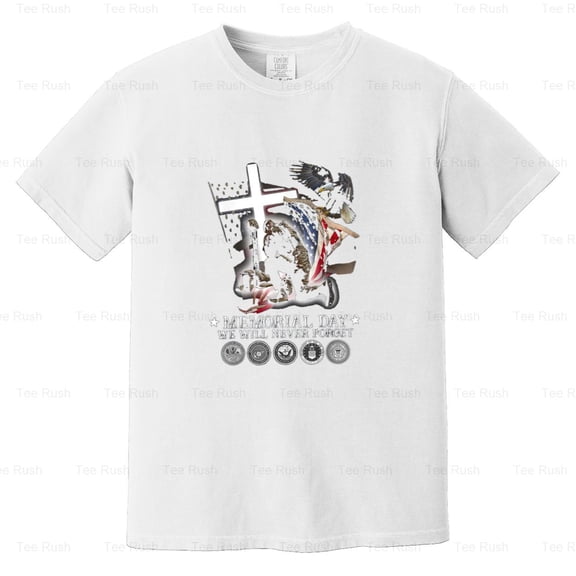 Memorial Day Never Forget Veteran Lovers Military, Patriot, USA Gift, Comfort Color T-Shirt Unisex, up to 4XL