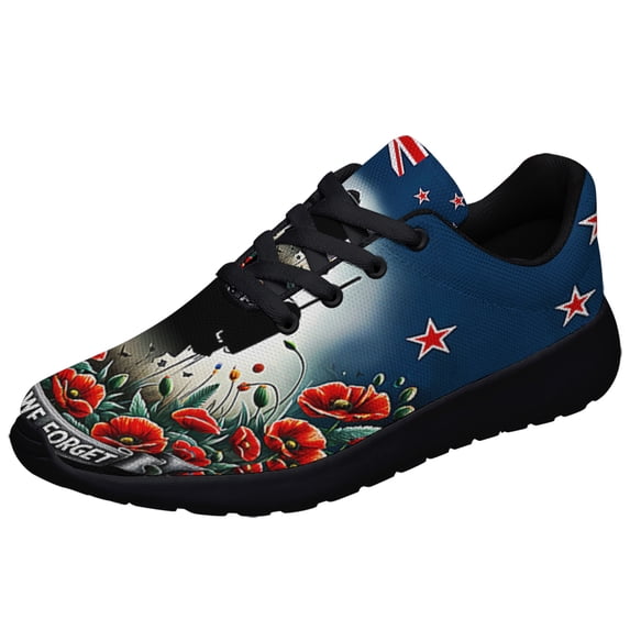 Memorial Day New Zealand Anzac Day LeStWe Forget Shoes Sneakers Black Size 9.5