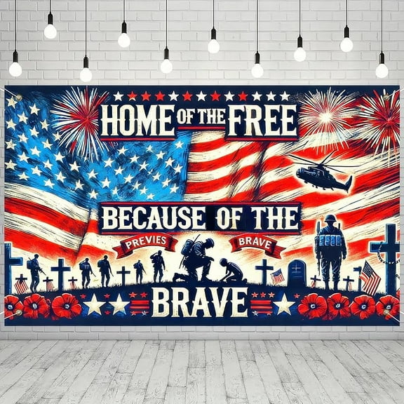 Memorial Day Party Background Banner 71 x 43 Inch Independence Day Themed 4th of July Patriotic National Holiday Backdrop Independence Day Themed Indoor Outdoor Supplies