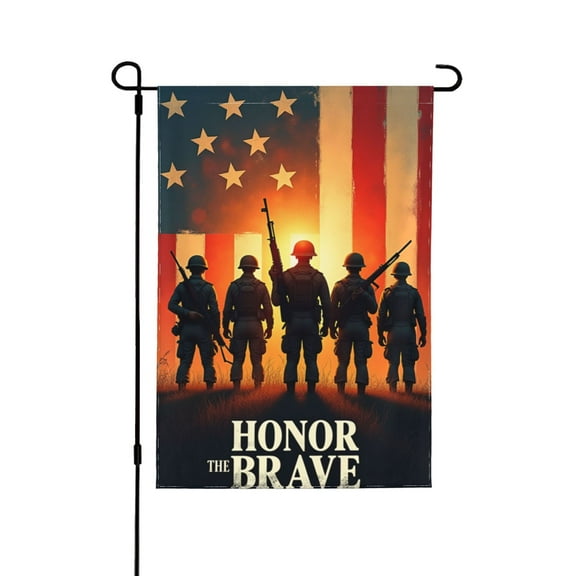 Memorial Day Patriotic Garden Flag Honor The Brave DoubleSided 12x18 Inch American Flag Soldiers Yard Flag Outdoor Decoration For Veterans Day Independence Day And Patriotic Holidays