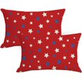 thumbnail image 1 of Memorial Day Pillow Covers 12 x 20 Inch Set of 4 Independence Day American Flag Throw Pillow Case 4th of July Patriotic Star Decorative Outdoor Case Red for Home Couch Sofa Bed, 1 of 6