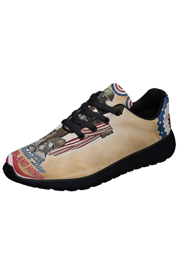 Memorial Day Remember and Honor Veteran Shoes Sneakers Black Size 7.5