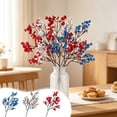 thumbnail image 1 of Memorial Day Saving!4th of July Decorations, 3PC Festival Decoration Silk Flower Showcase Flower Arrangement Independence Day Plums Blossoms Babysbreath Wedding Simulation Bouquet, 1 of 6