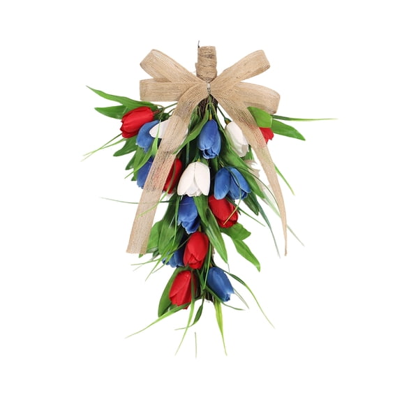 Memorial Day Saving!4th of July Decorations, Simulation Of Garland Independence Day Hanging Independence Day Simulated Flowers Upside-down Tree For Home Door Hanging