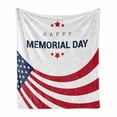 thumbnail image 1 of Memorial Day Soft Flannel Fleece Throw Blanket, Happy National Holidays Patriotic Designed American Flag, Cozy Plush for Indoor and Outdoor Use, 60" x 80", Night Blue Vermilion, by Ambesonne, 1 of 5