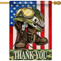 Memorial Day Soldier Boots Helmet 28x40 House Flag Double Sided, July 4th Patriotic America Flag Thank You Garden Yard Decoration, Veterans Day American Outdoor Décor Decorative Large Flag